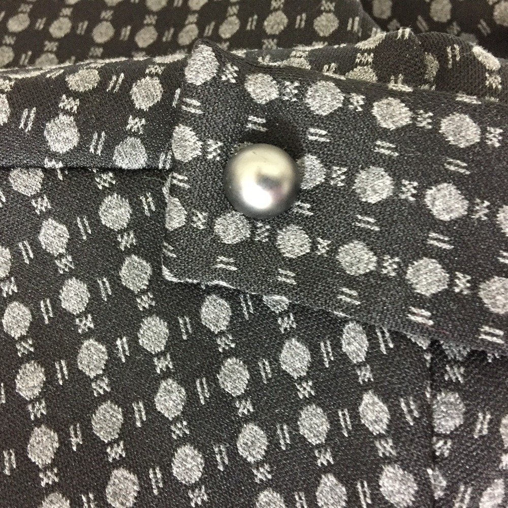 Banana Republic Dress 8P Black Gray Polka Dot Knit Tab Shoulder Cap Sl Casual - Picture 6 of 7